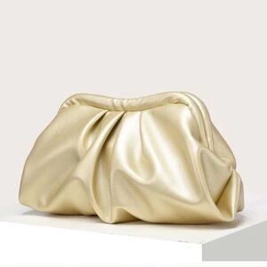 Vegan Leather Gold Clutch Bag